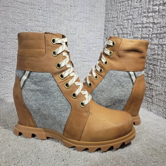 Sorel Joan of Arctic Wedge III Lexie Brown Boots NL4362-243 Women's Size 8.5 US - Picture 1 of 12